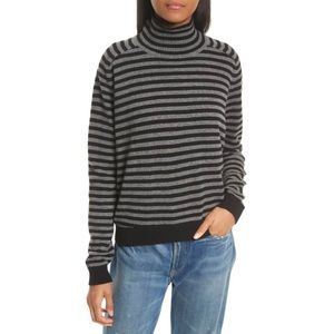Vince Brenton Striped Cashmere Turtleneck